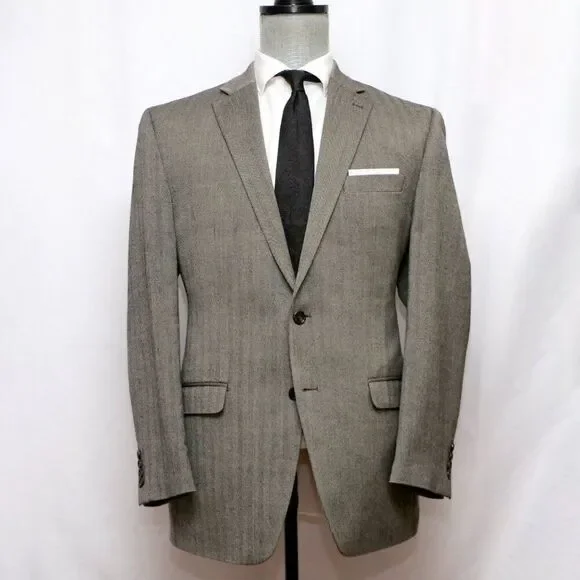 44L‎ Chaps Men's Blazer Jacket Sport Coat Sport Jacket Grey Wool D050297